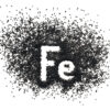 Chemical element – Fe. The word Ferrum in abbreviated form is written in black sesame seeds on a white background. The concept of healthy eating, iron, vegetarianism and metabolism.